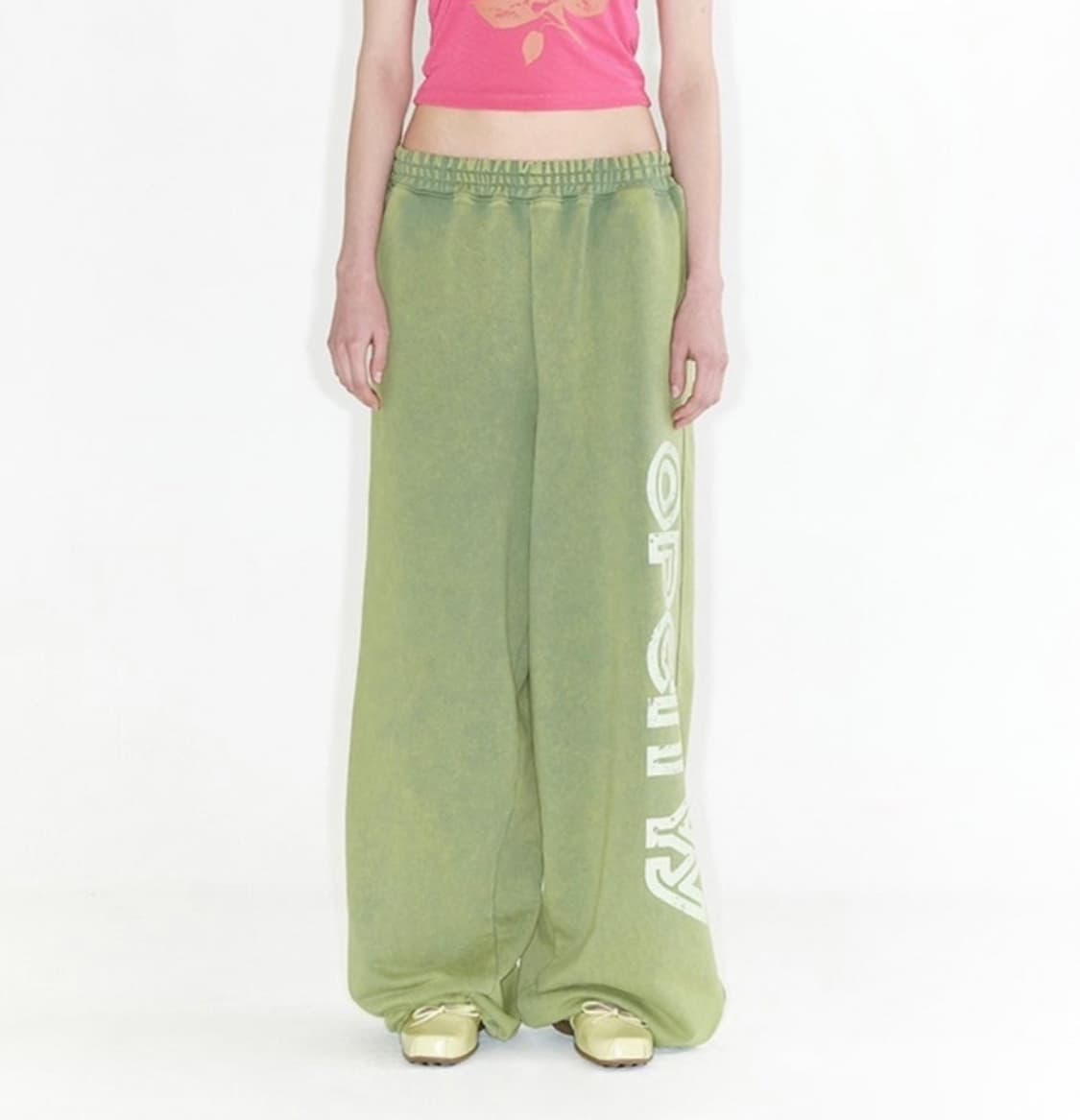 오픈와이와이 와이드 스웻 셋업 그린 상품이미지4