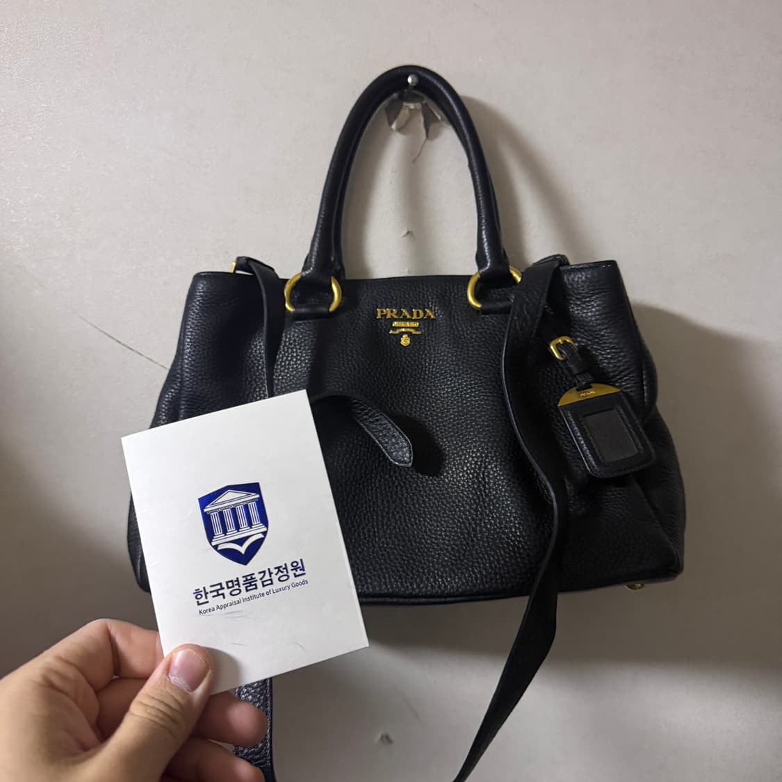 프라다 BN2878 블랙 비텔로 금장 2WAY 토트백 상품이미지9