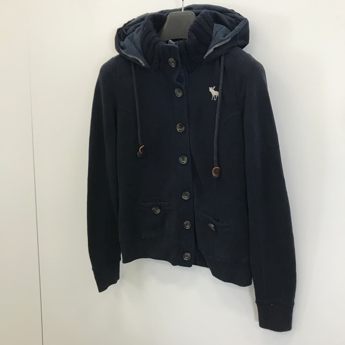 아베크롬비 Y2K 네이비 버튼 후드집업 [여성M] 상품이미지2