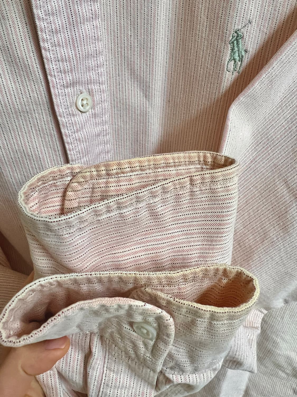 90s 폴로 랄프로렌 핑크 스프라이트 셔츠 L 상품이미지8