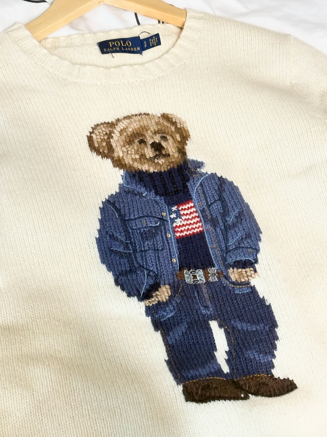 랄프로렌 폴로 베어 스웨터 곰돌이 니트 아이보리 크림 상품이미지2