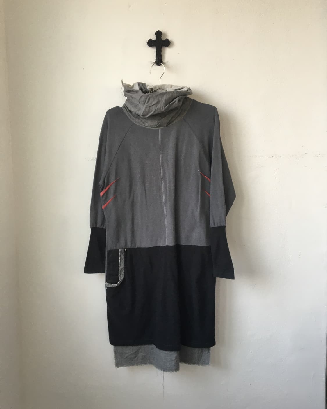 Grunge mood high neck sleeve onepiece 상품이미지2