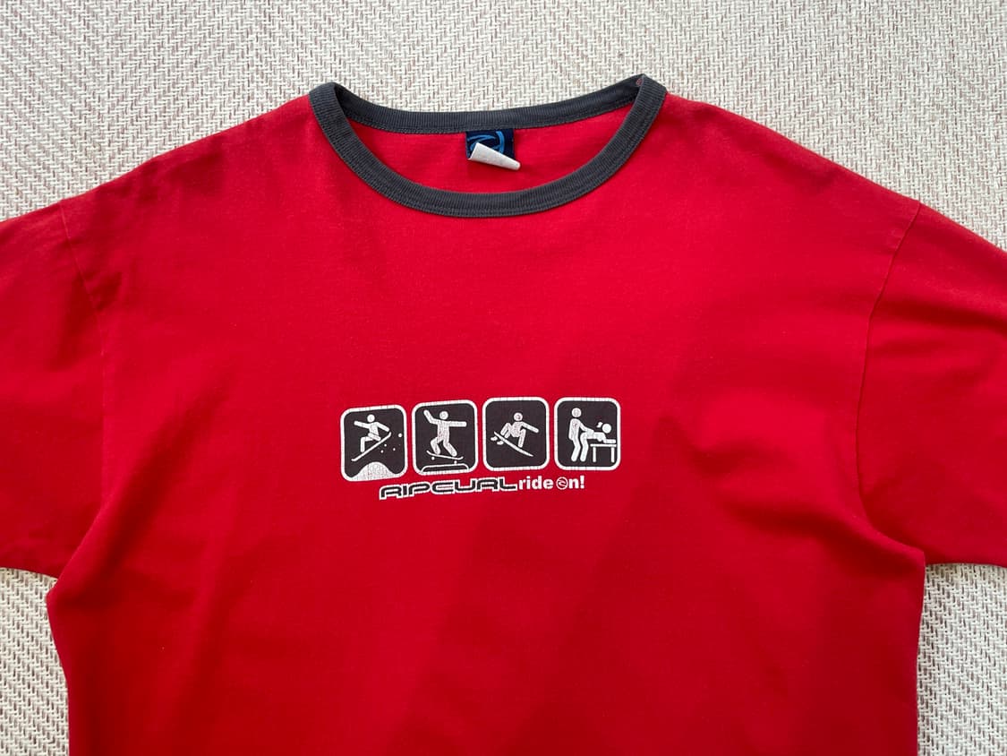 빈티지 RIP CURL Ride On 링거 반팔티셔츠  상품이미지4