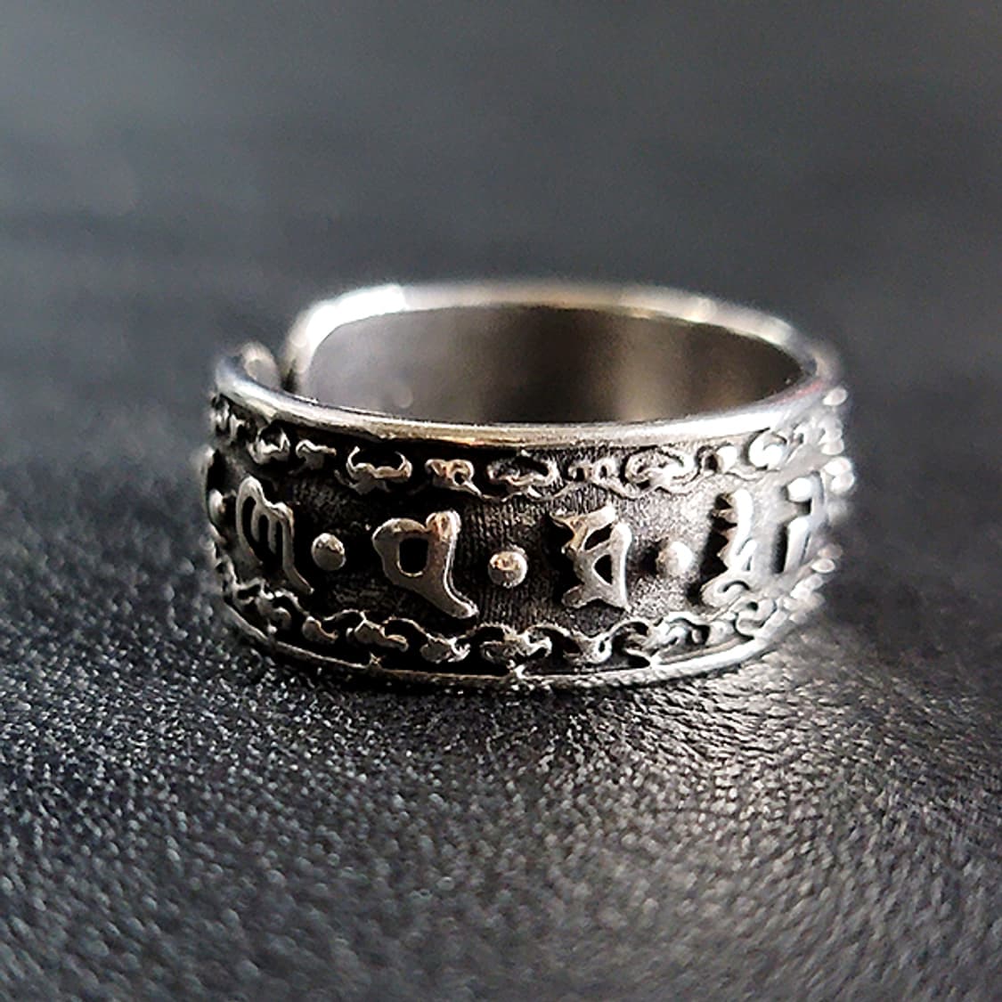 Karma 실버 남자 엔틱 빈티지 명품 수호신 불교 반지 상품이미지2