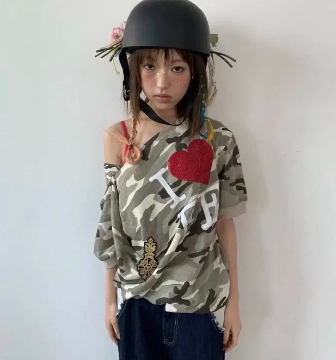 샵페어리 cowl neck button t-shirt CAMO 상품이미지1