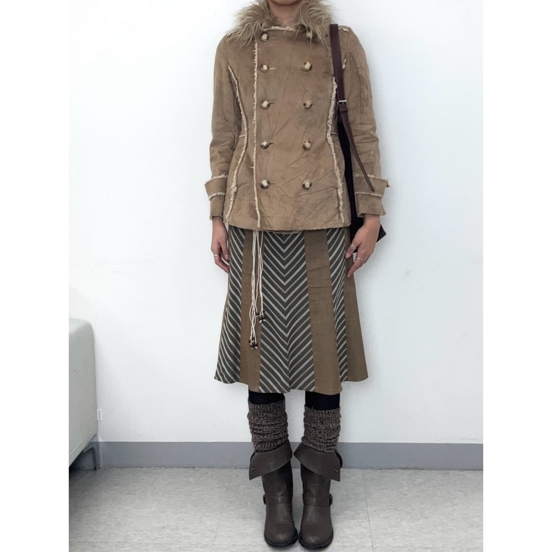 빈티지 브라운 스커트 상품이미지2