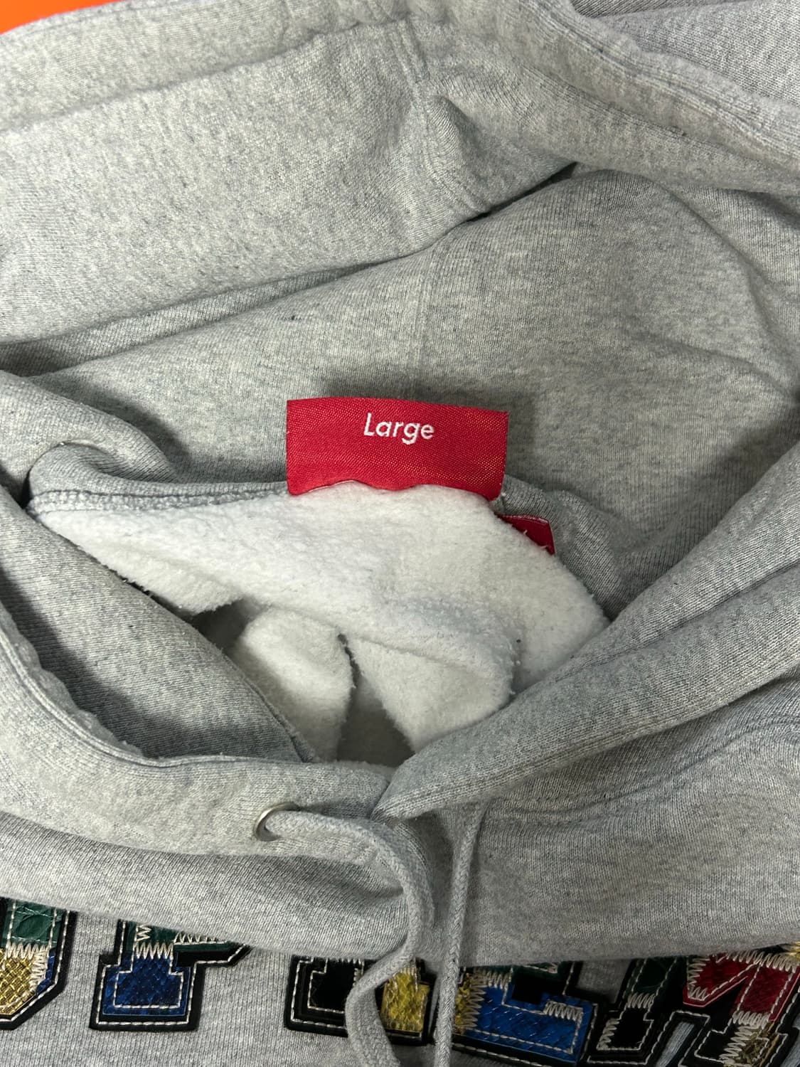 [L] 슈프림 패치워크 레더 후드 그레이 상품이미지8