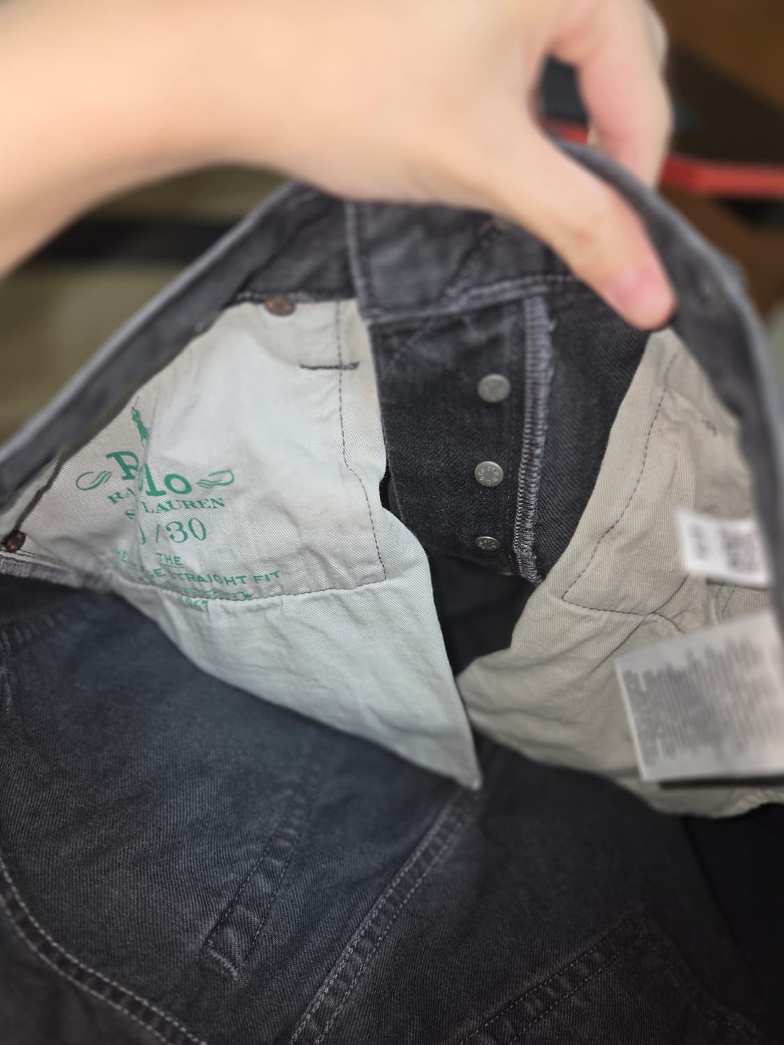 폴로 데님 흑청 스트레이트핏 상품이미지5