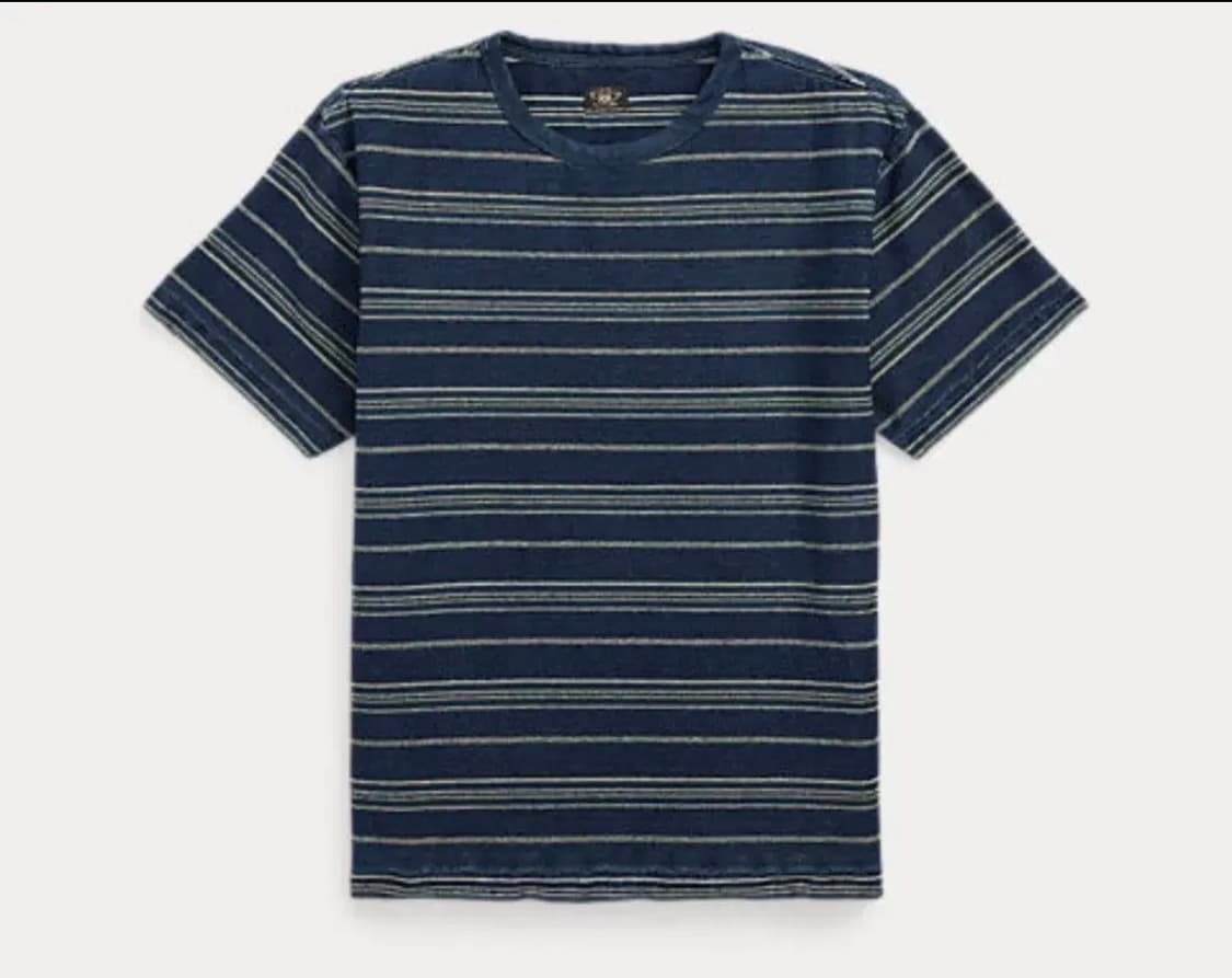 더블알엘/ 인디고 스트라이프 저지 티셔츠/ XL 상품이미지1