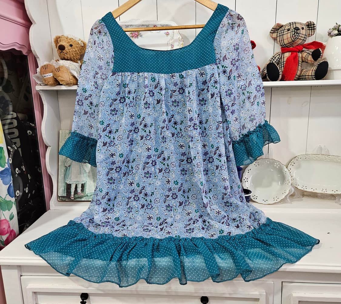 플라워 쉬폰 프릴 원피스 상품이미지7