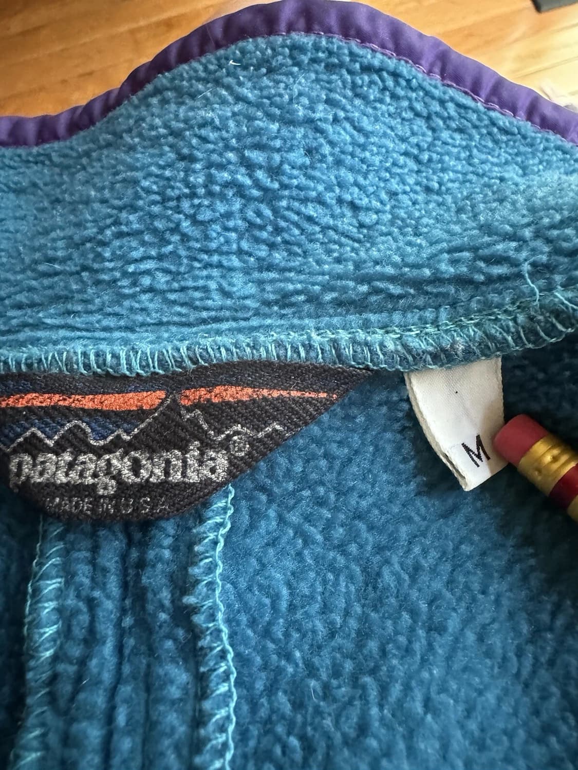 80s 파타고니아 신칠라 스냅-T 블루/퍼플 USA 상품이미지3