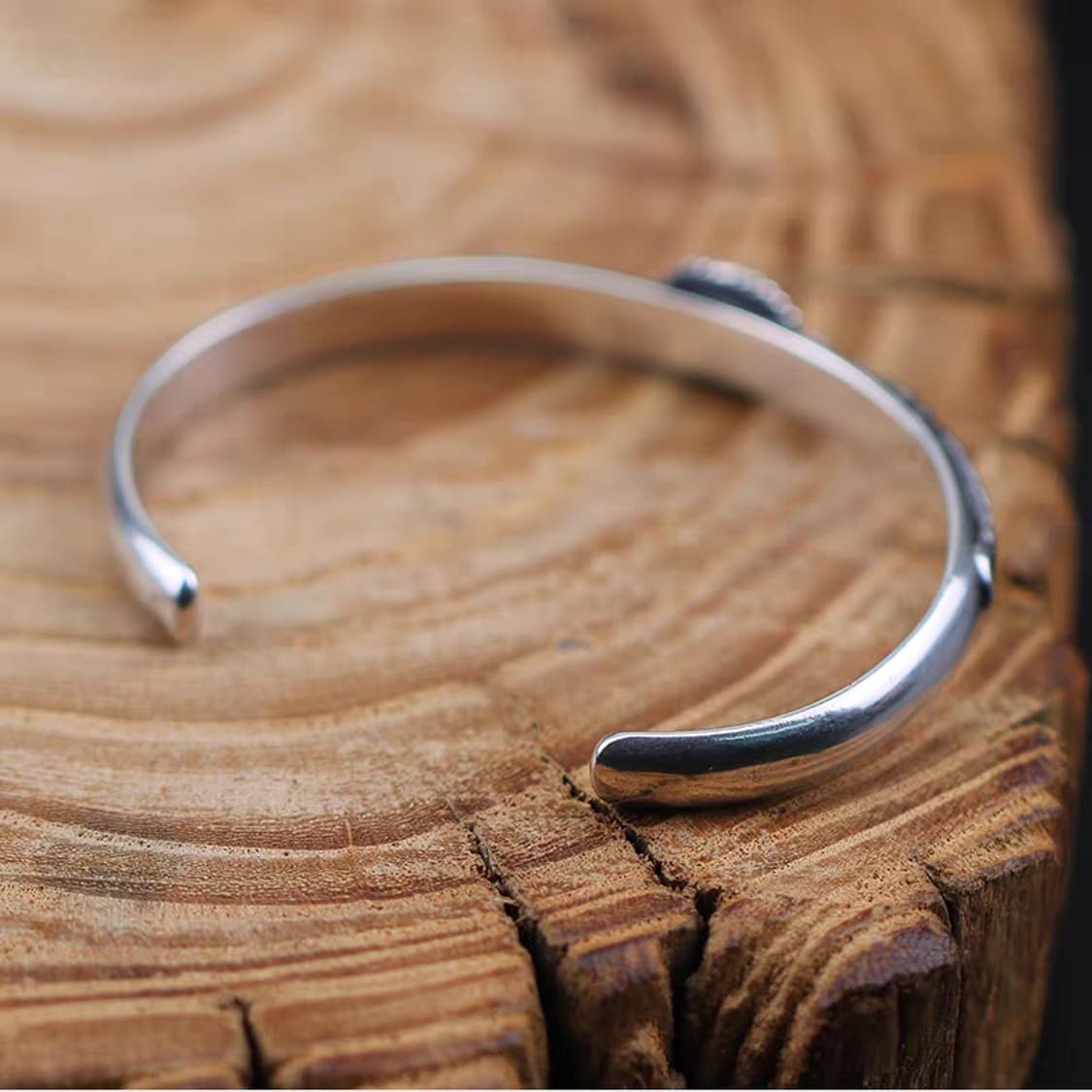 Oceanora 핸드카빙 터쿼이즈 925 실버 뱅글 상품이미지5