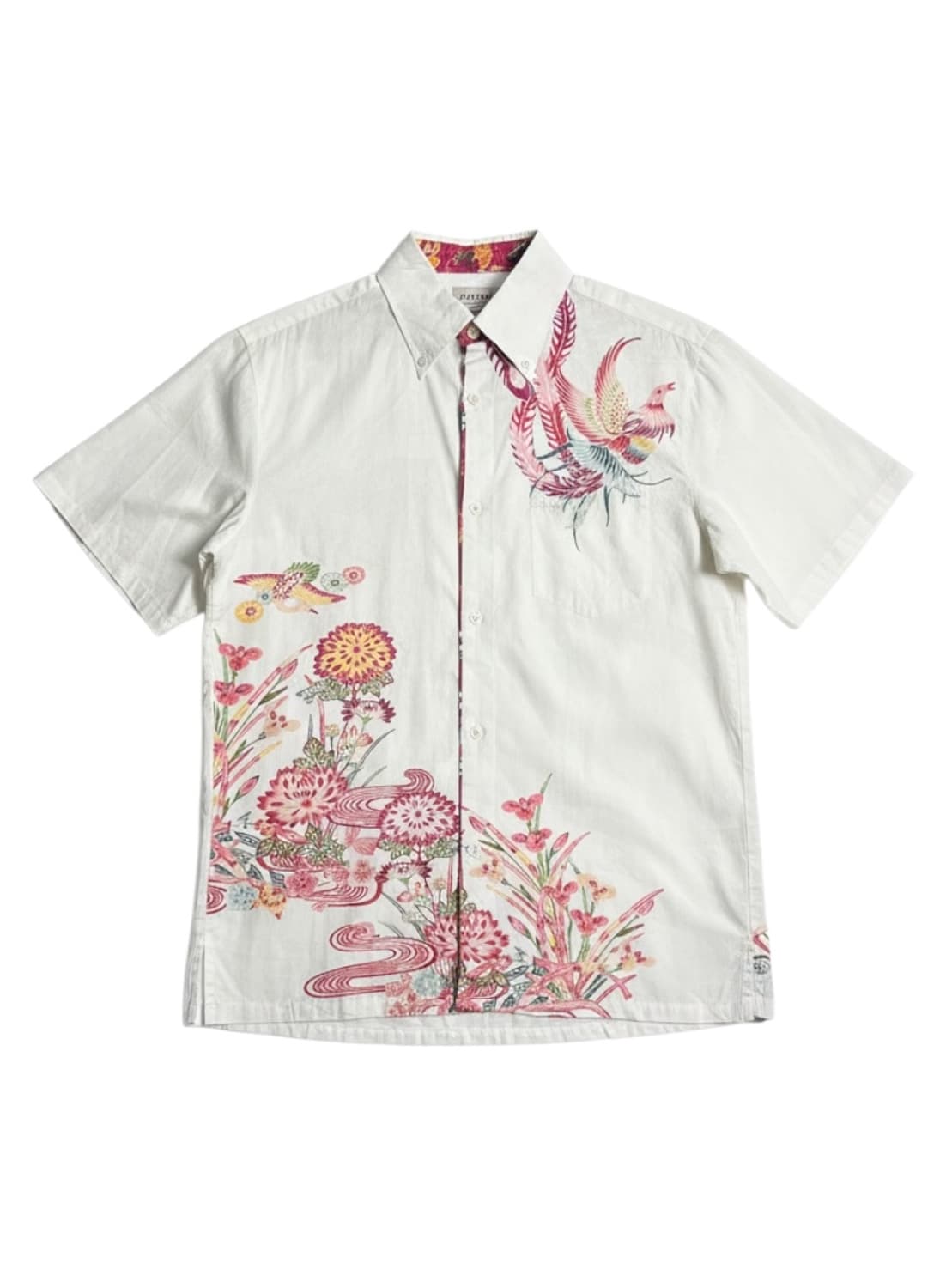 Oriental Flower Printing Half Shirt 상품이미지1