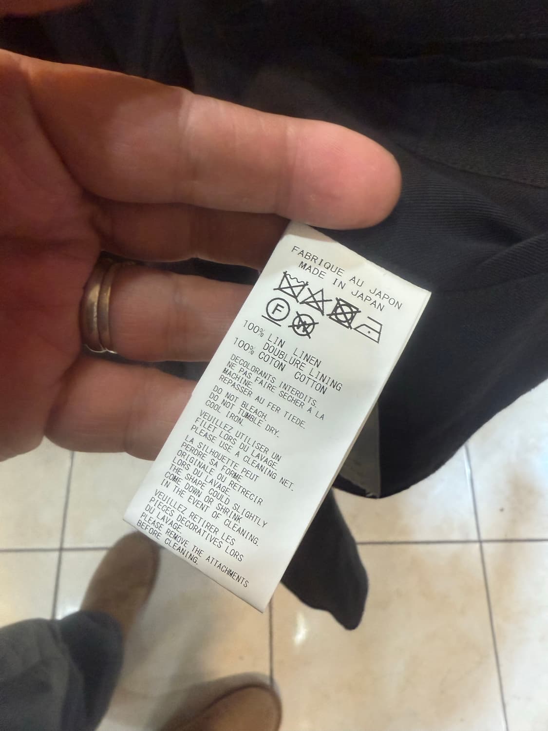 3/105/24ss 요지야마모토 세이프티 핀 린넨자켓 팝니다 상품이미지3