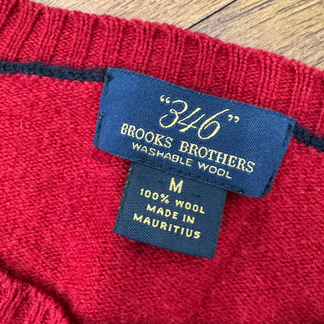 M(100) 브룩스브라더스 레드 베이직 울 니트  상품이미지3