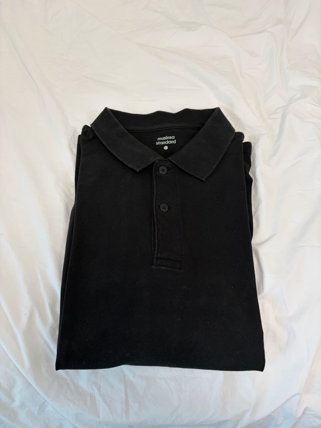 무신사 스탠다드 폴로 티 반팔 블랙 L 상품이미지1