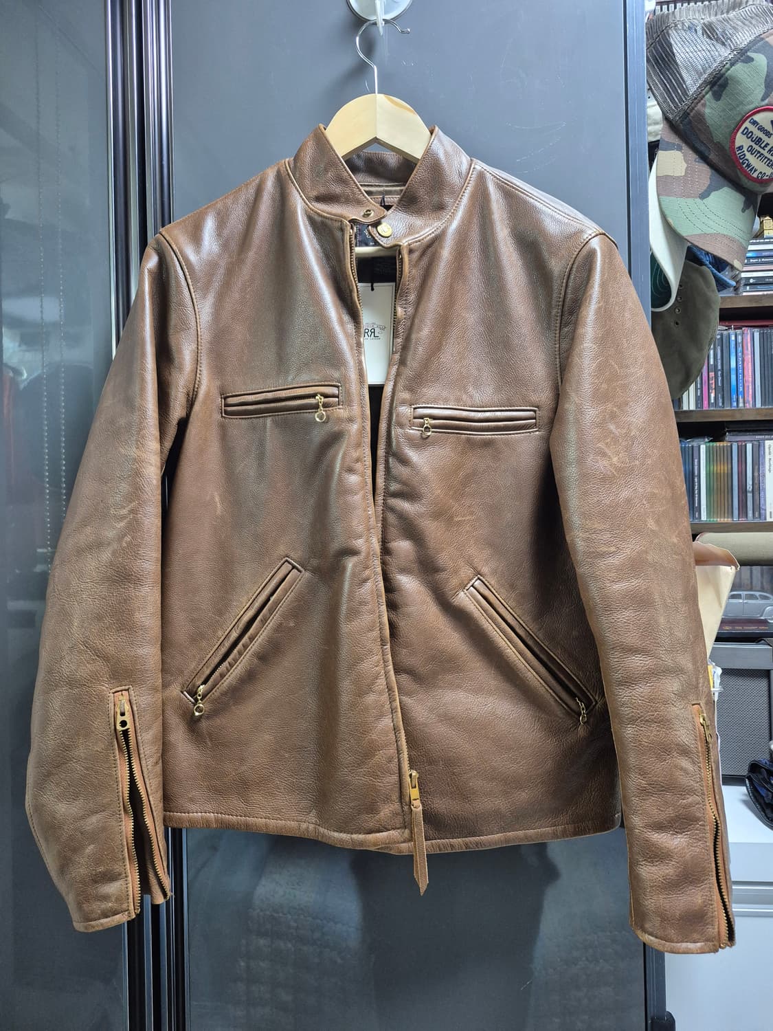 RRL 더블알엘  모터사이클 브라운 레더 자켓 상품이미지3