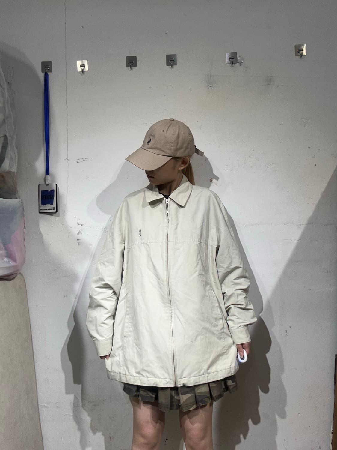 Ysl 입생로랑 화이트 로고 블루종 자켓 상품이미지2