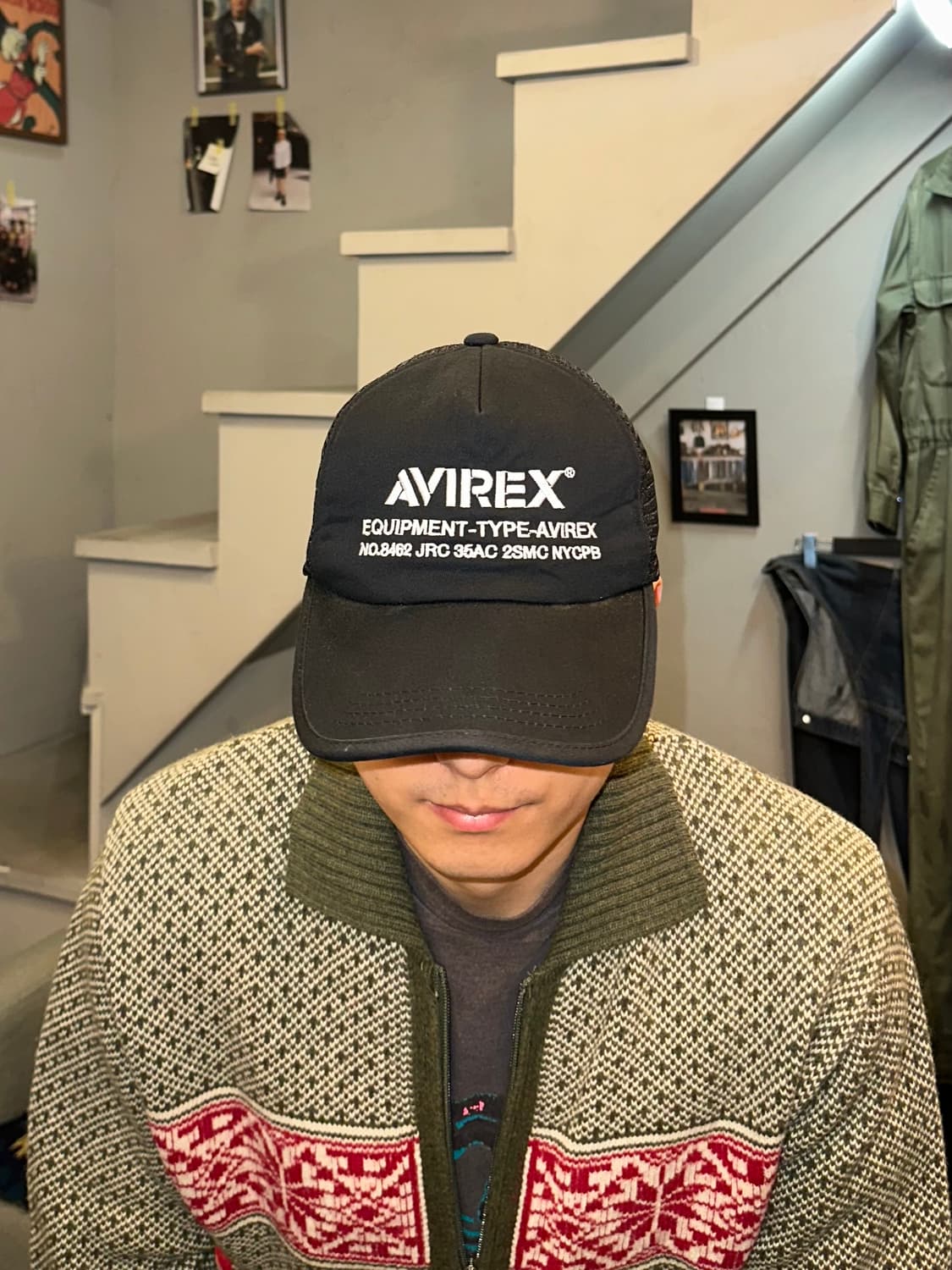 Avirex logo black trucker cap 상품이미지2