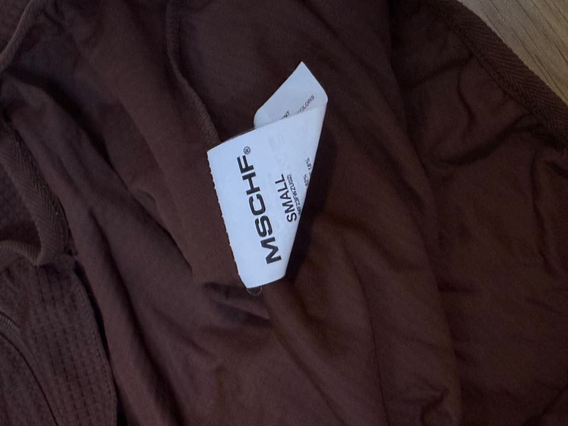 미스치프 후디드 와플 집업 브라운 S 상품이미지4