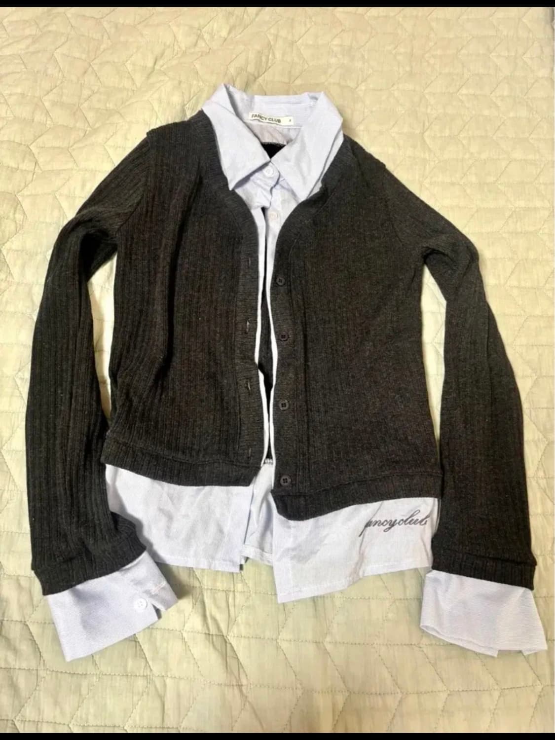 팬시클럽 스트라이프 셔츠 레이어드 가디건  상품이미지5