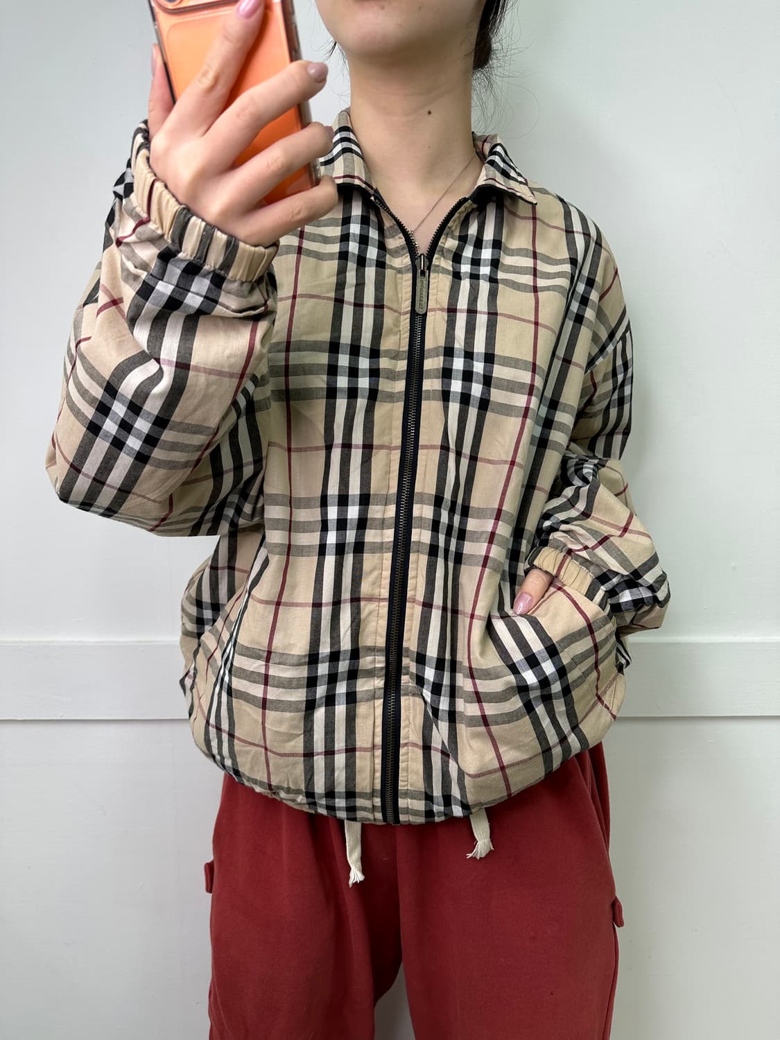 100 버버리 노바체크 리버시블 블루종 자켓 상품이미지1