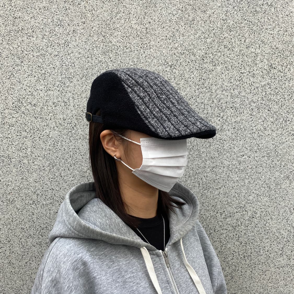 투톤 니트 헌팅캡 상품이미지3