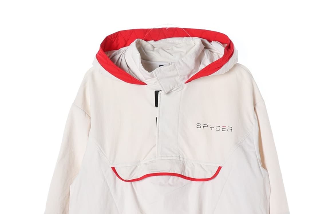 스파이더 아노락 화이트 레드 배색 하프집업 XL 상품이미지3