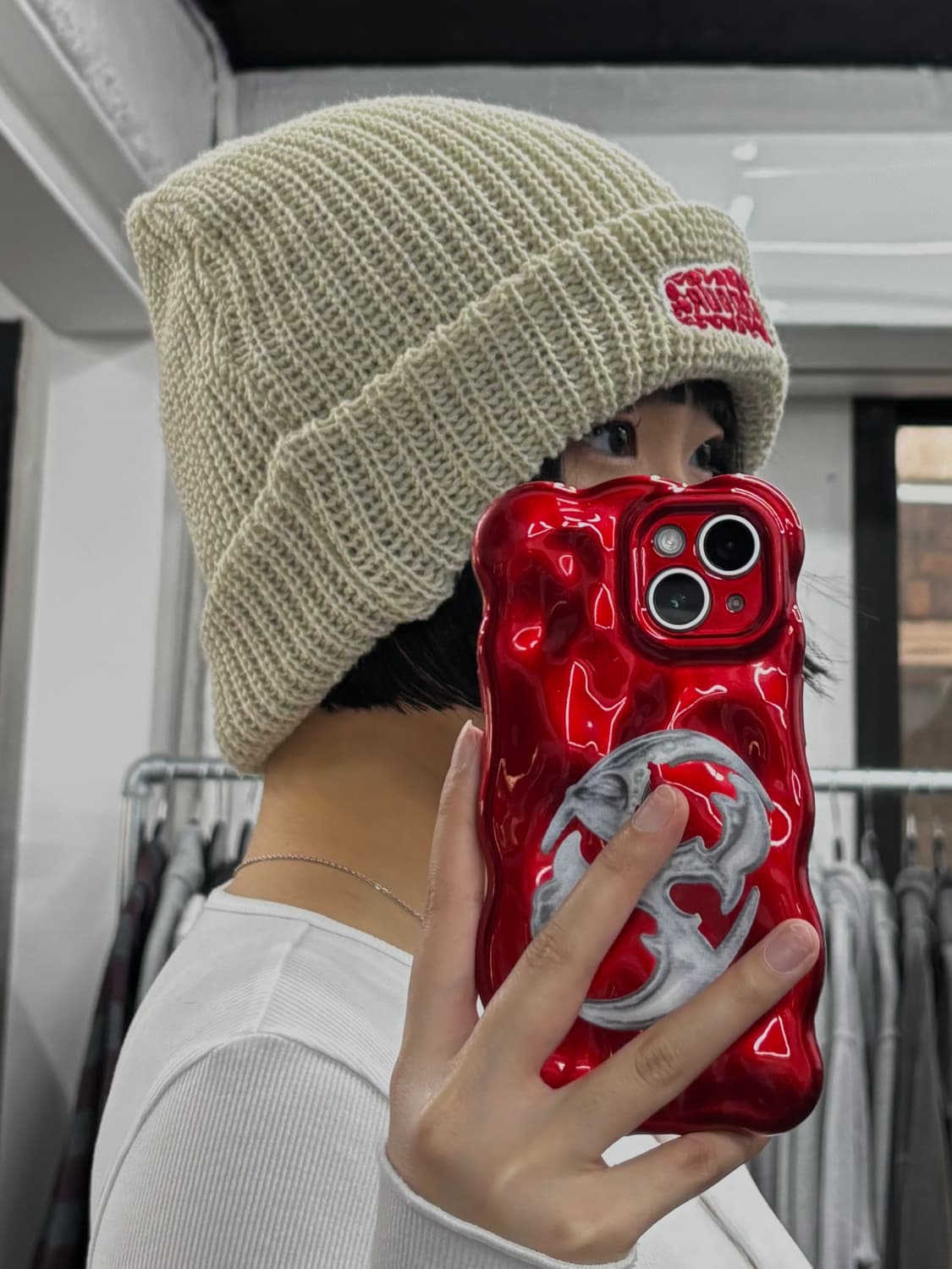 히스테릭 글래머 플레임 로고 비니 상품이미지4