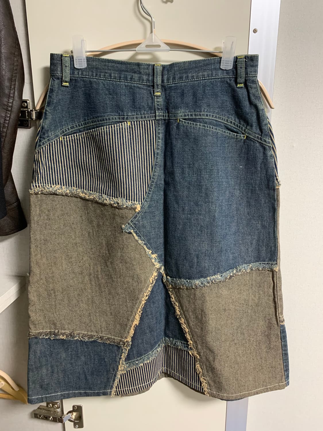 빈티지 데님 패치 미디 스커트 상품이미지2