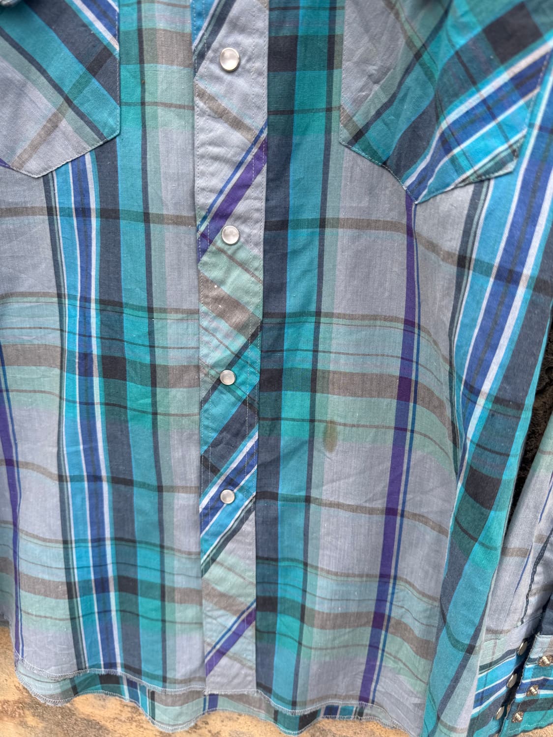 90s 랭글러 빈티지 카우보이컷 체크 웨스턴 셔츠 105 상품이미지6