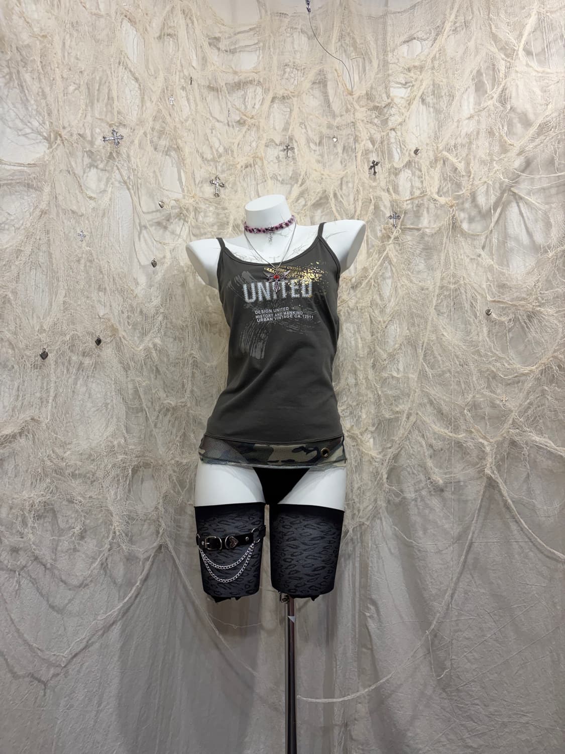 Grunge camo mesh sleeveless 상품이미지3