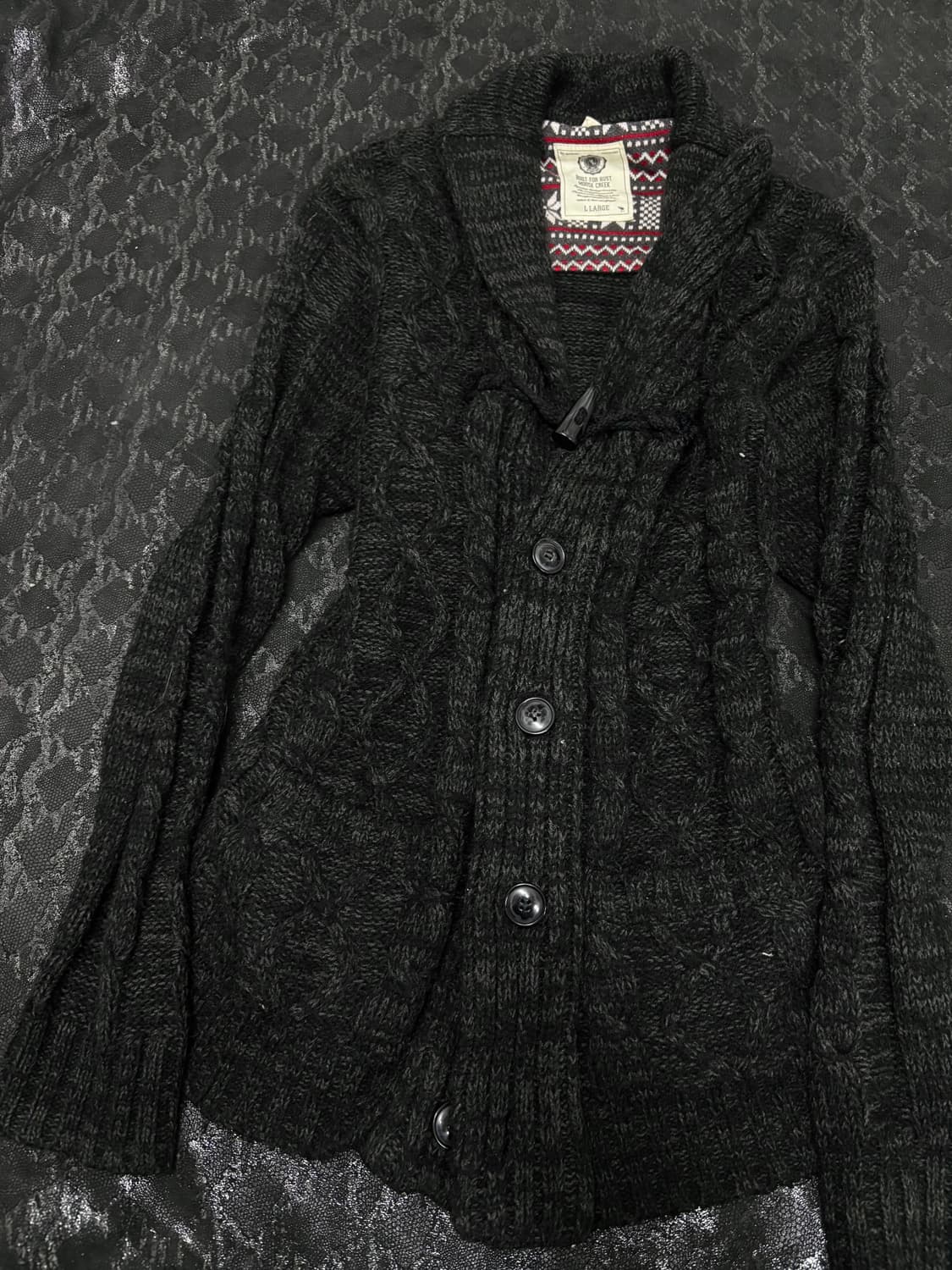“Vintage” Y2K Mood Black Knit Cardigan 상품이미지7
