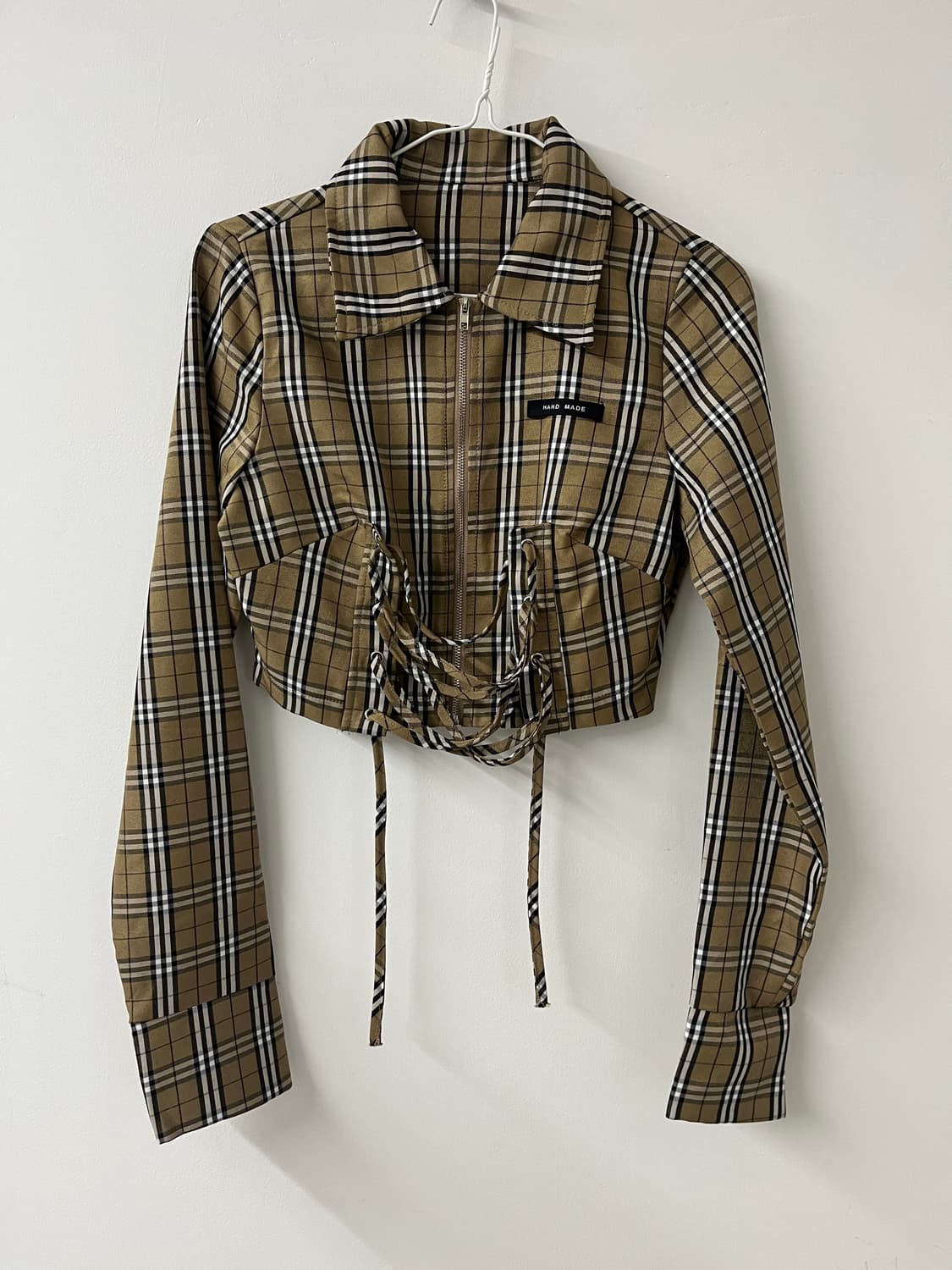 코르셋 크롭 체크셔츠 상품이미지1