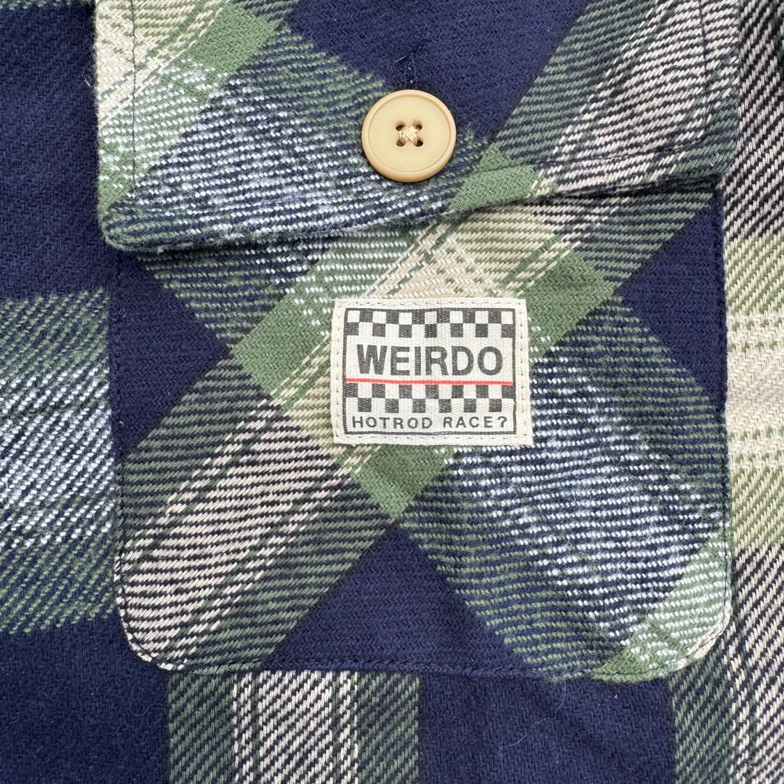 [XXL] Weirdo 자수 플란넬 반팔 셔츠 상품이미지7
