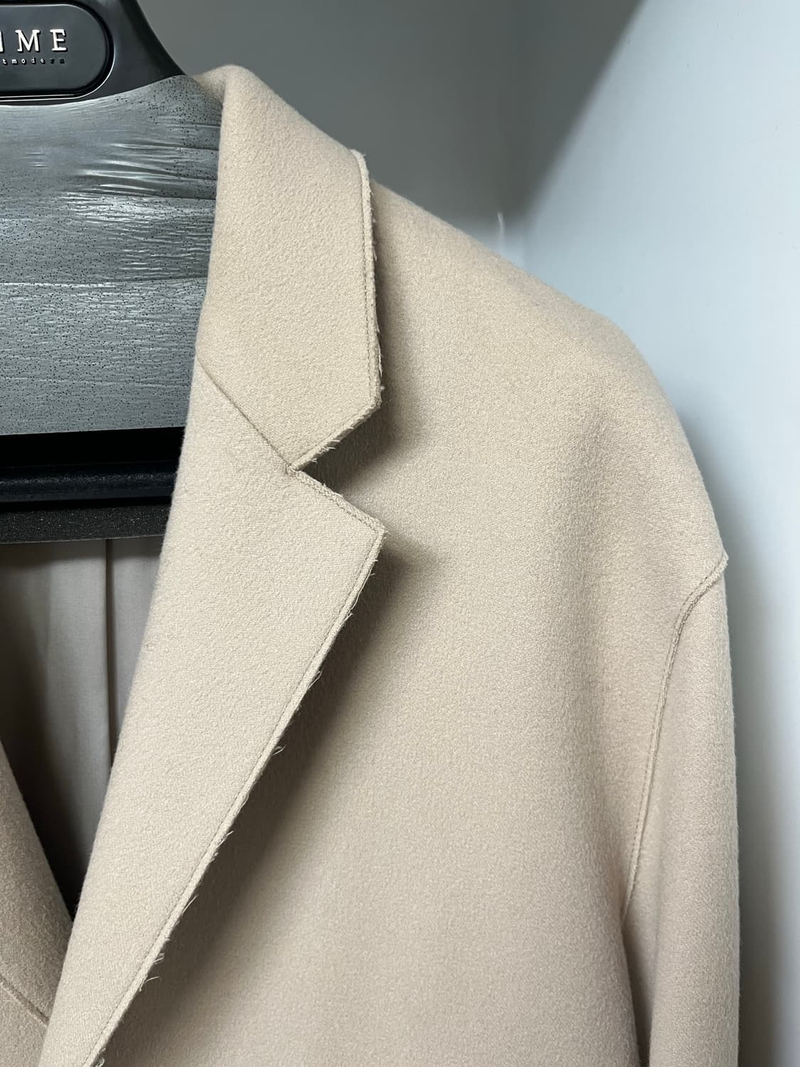 타임옴므 라이트베이지 캐시미어 세미오버핏 코트 95사이즈 상품이미지3