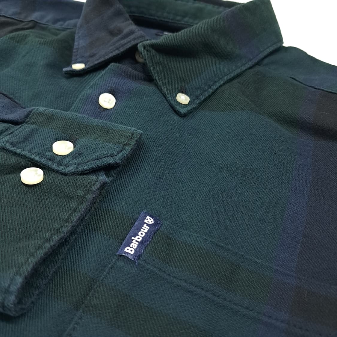 CL646 L 바버 클래식 블랙워치 타탄체크 네이비그린 셔츠 남방 상품이미지4