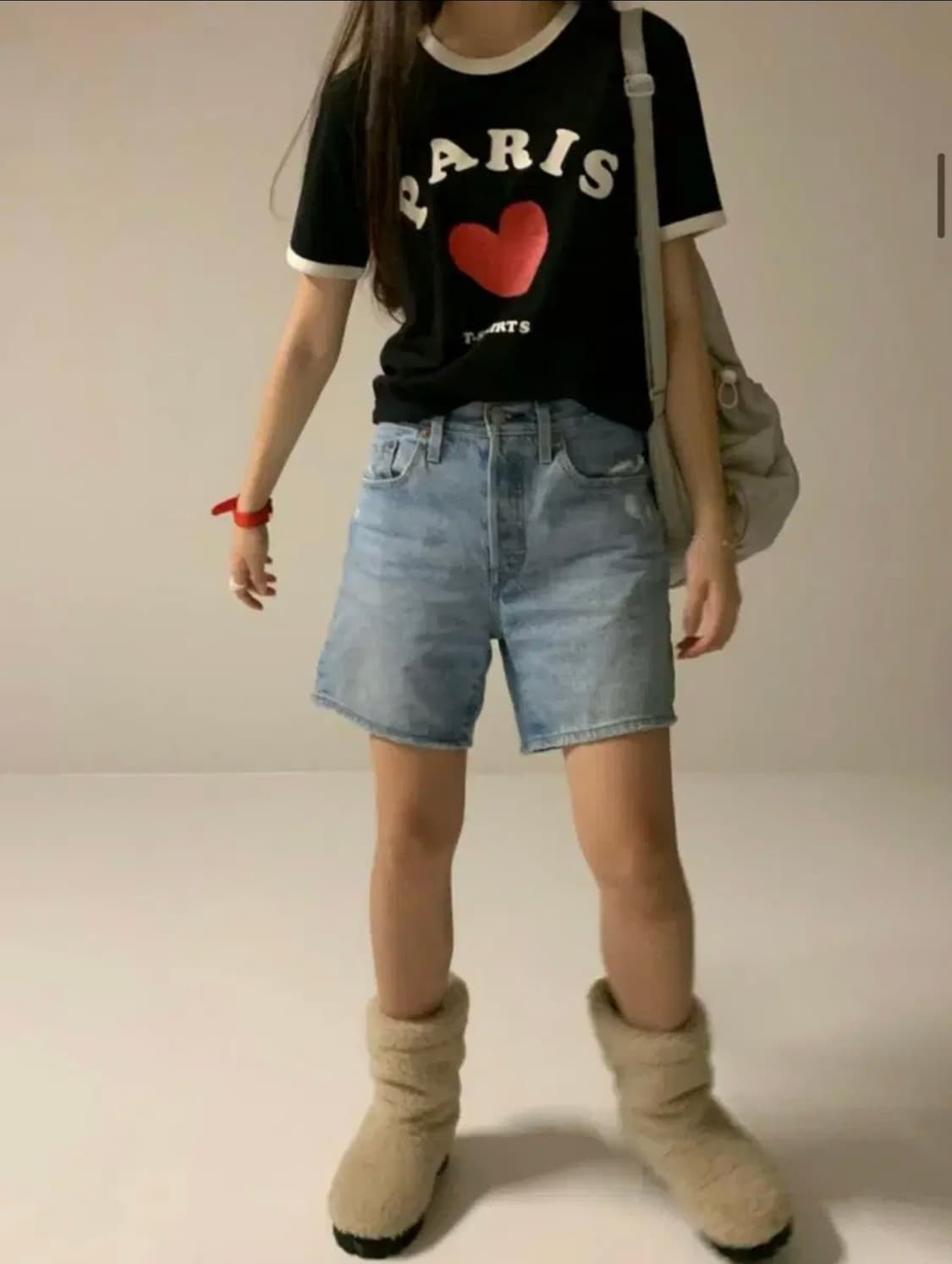 비아 파리스 하트 링거 반팔 티셔츠 상품이미지2