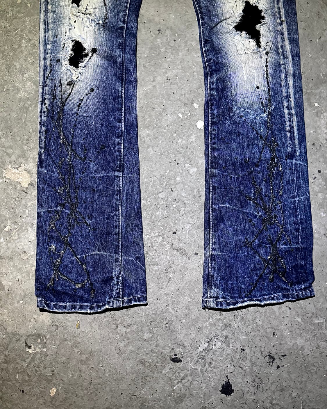 LA GATE – Destroyed Paint Straight Denim 상품이미지5