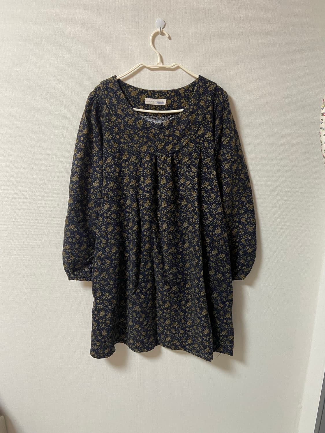 일본 빈티지 모리걸 하구미 잔꽃 미디 원피스 상품이미지1