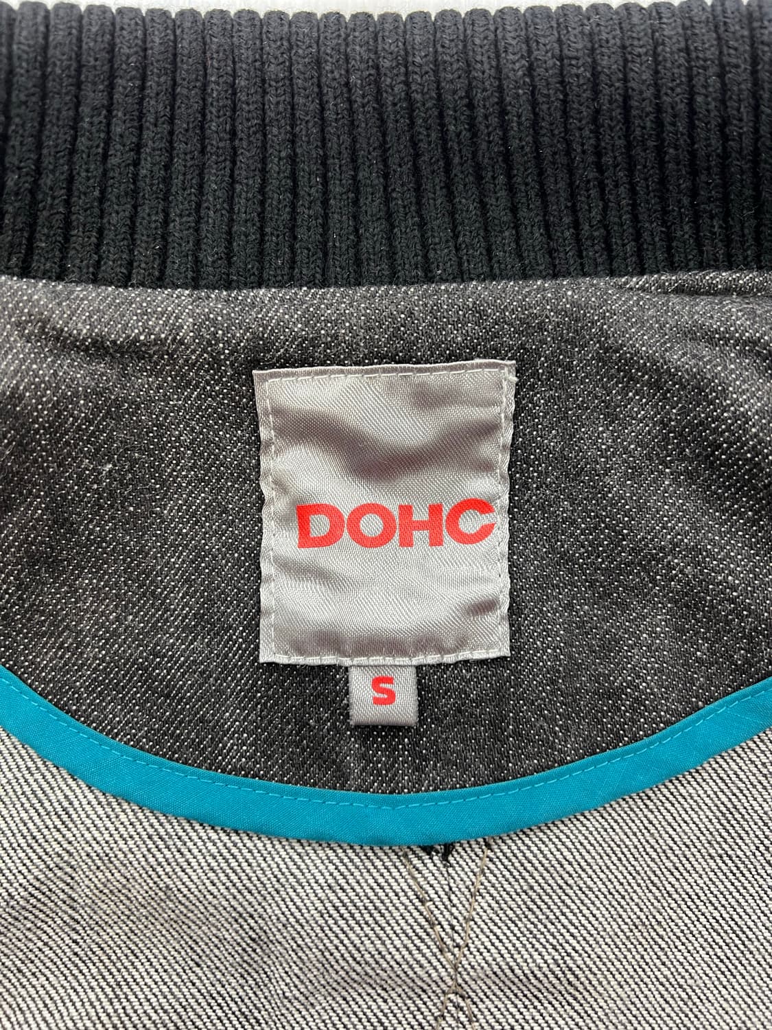 dohc 흑청 하이넥 니트 크롭 자켓 상품이미지7