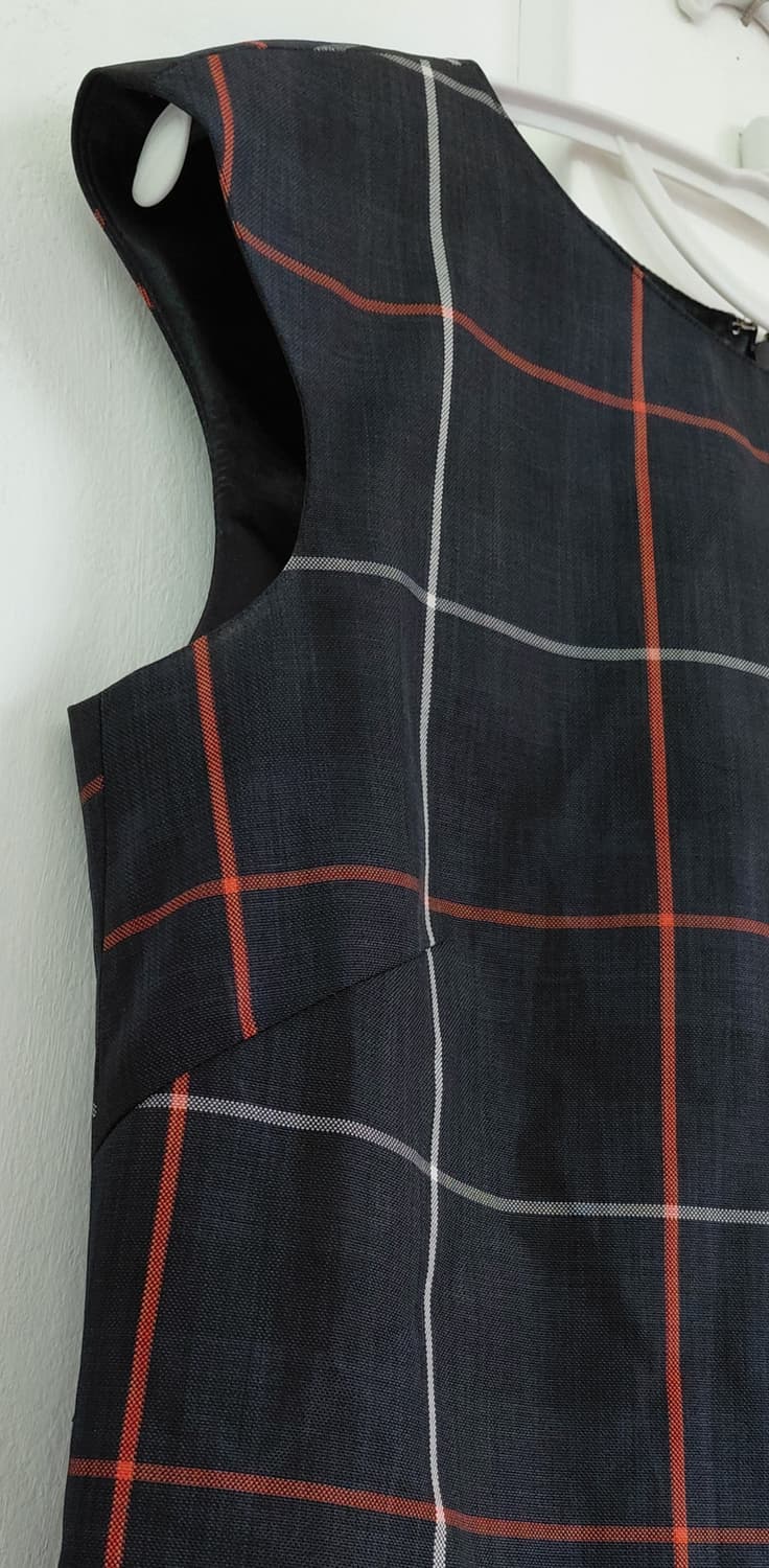 매킨토시 필로소피 이태리 Gipitex 원단 체크 플레어 원피스 (38) 상품이미지6