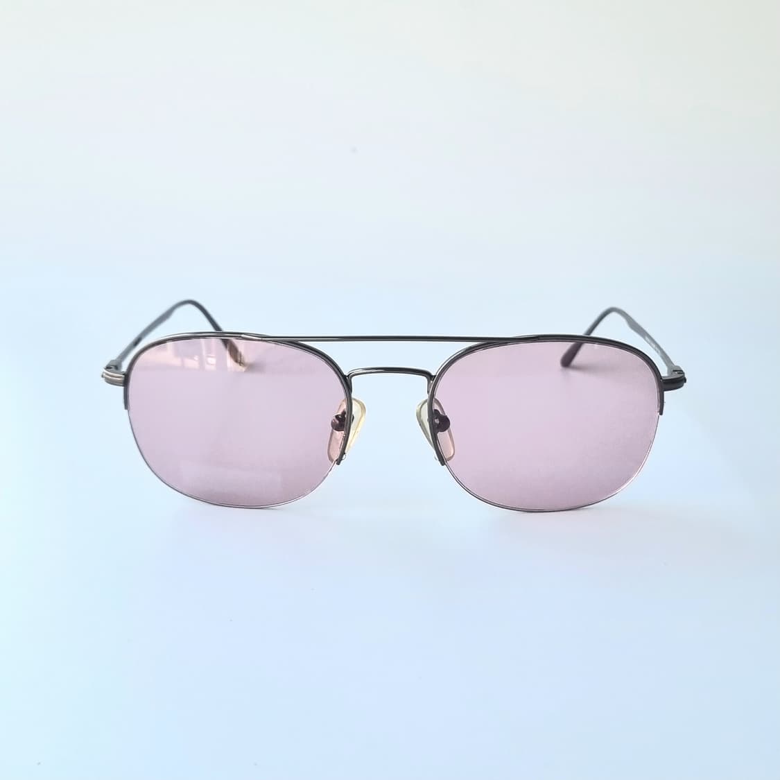데드스탁 Y2K 스타일 슬림 메탈 프레임 핑크 틴트 선글라스 상품이미지1