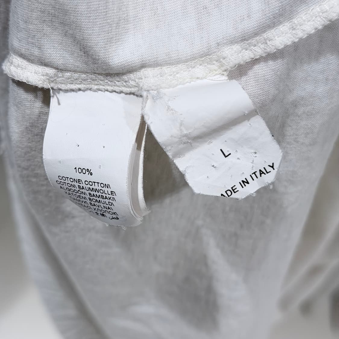 (A+/L) / 브루넬로쿠치넬리 자수 로고 크루넥 반팔 티셔츠 화이트 상품이미지7