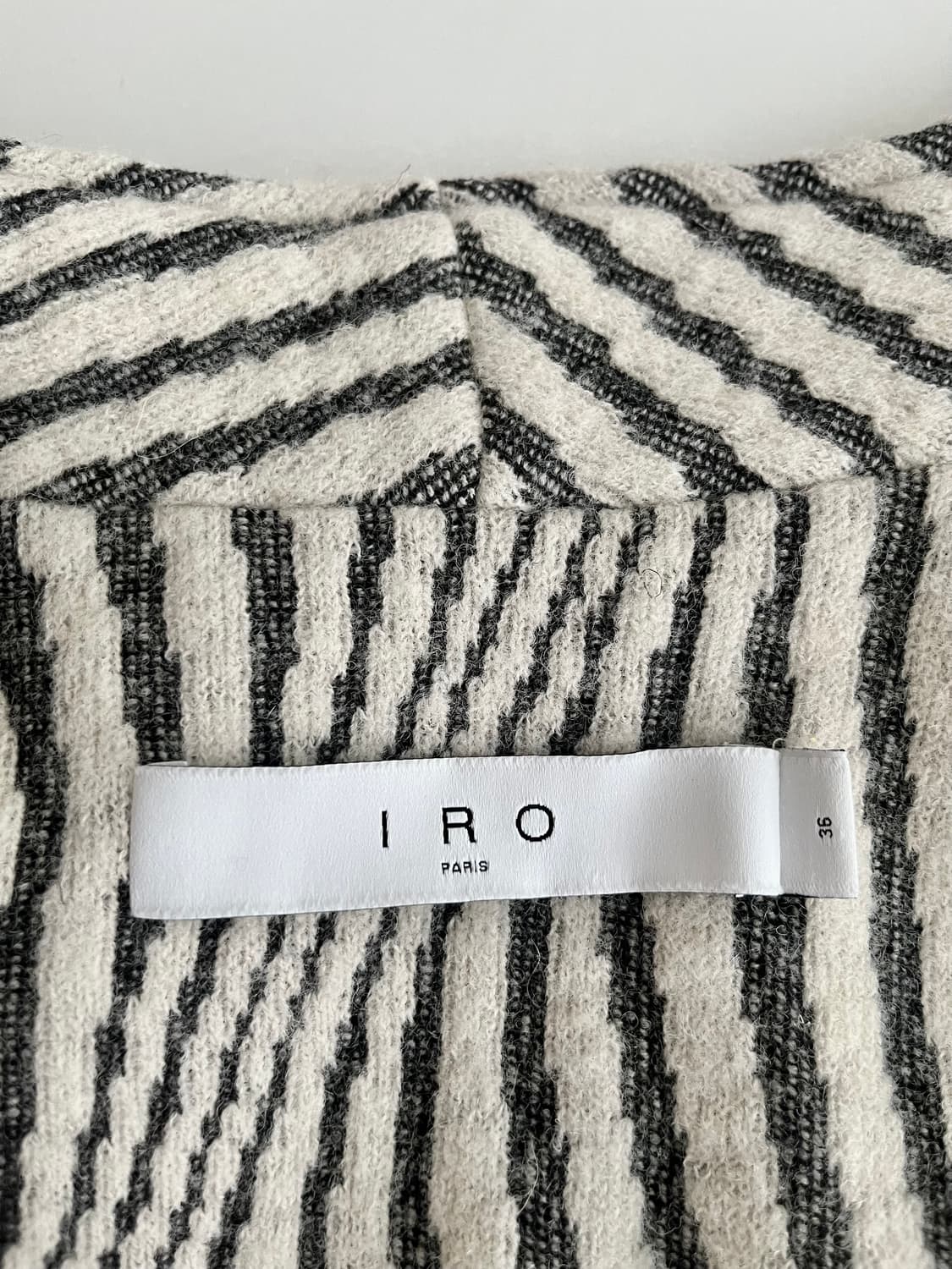 36) 이로 IRO 지브라 패턴 벨티드 울 코트 상품이미지5