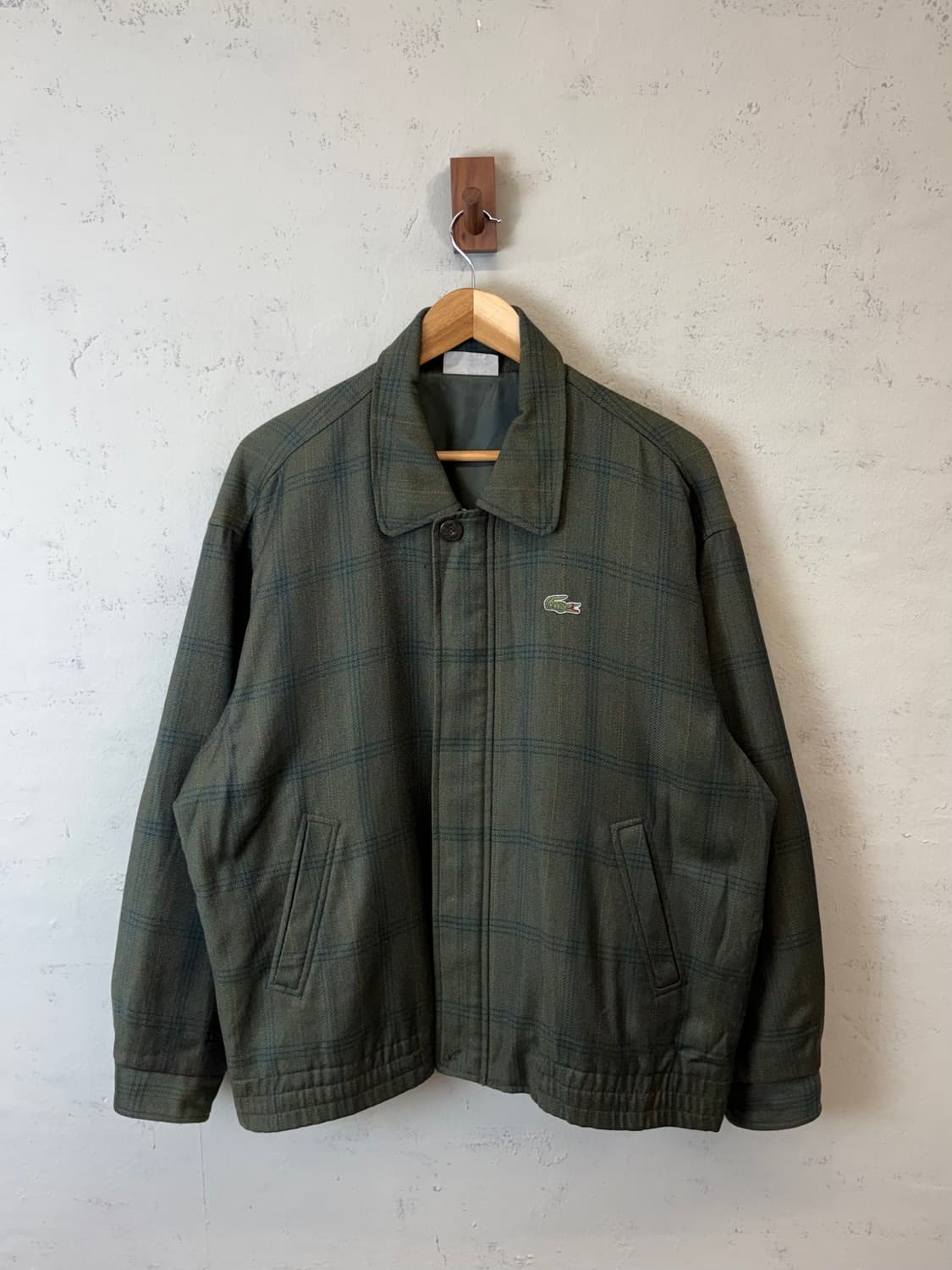 라코스테 90s 빈티지 체크 블루종 자켓 상품이미지1