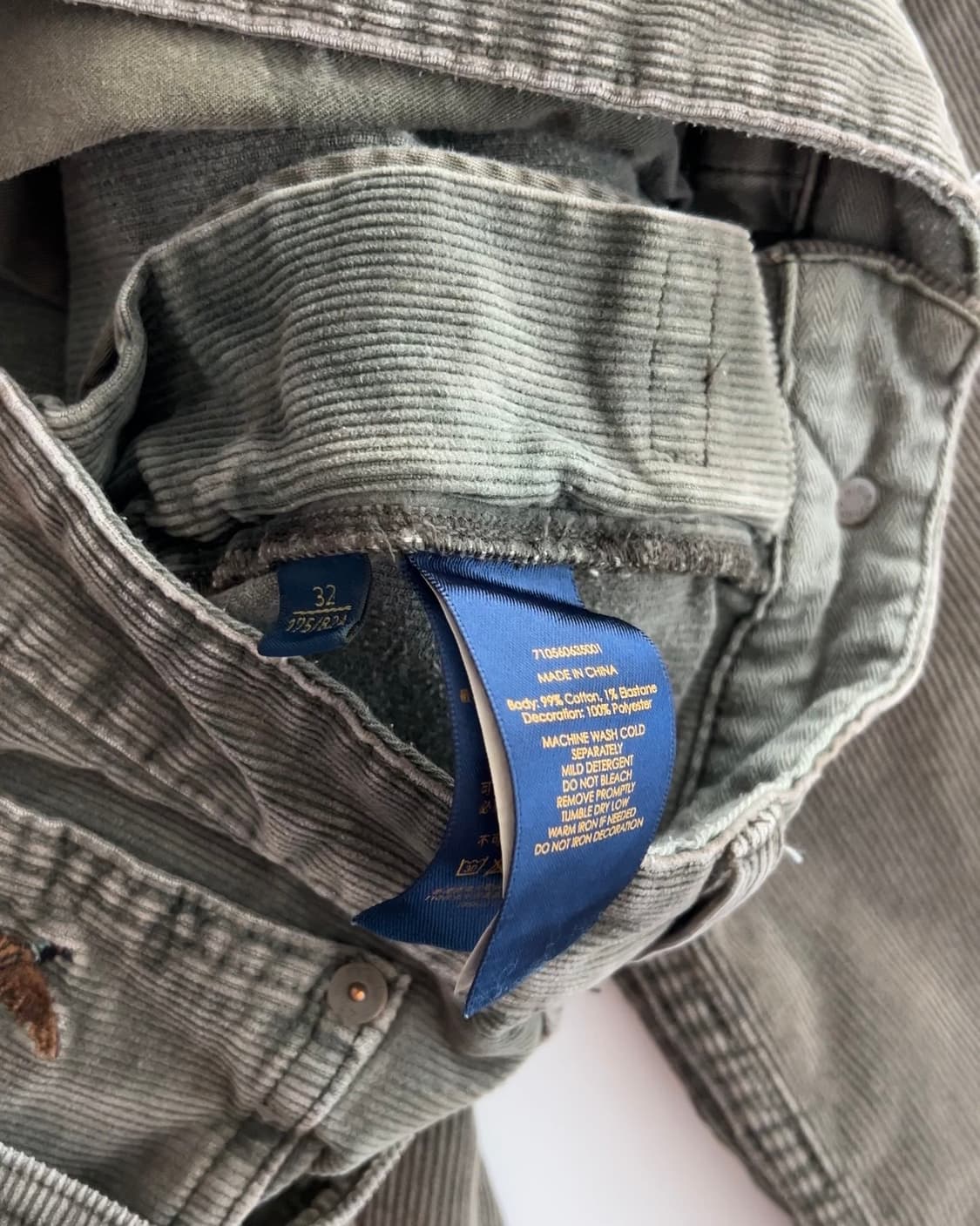 폴로 랄프로렌 천둥오리 자수 코듀로이 팬츠32  상품이미지4