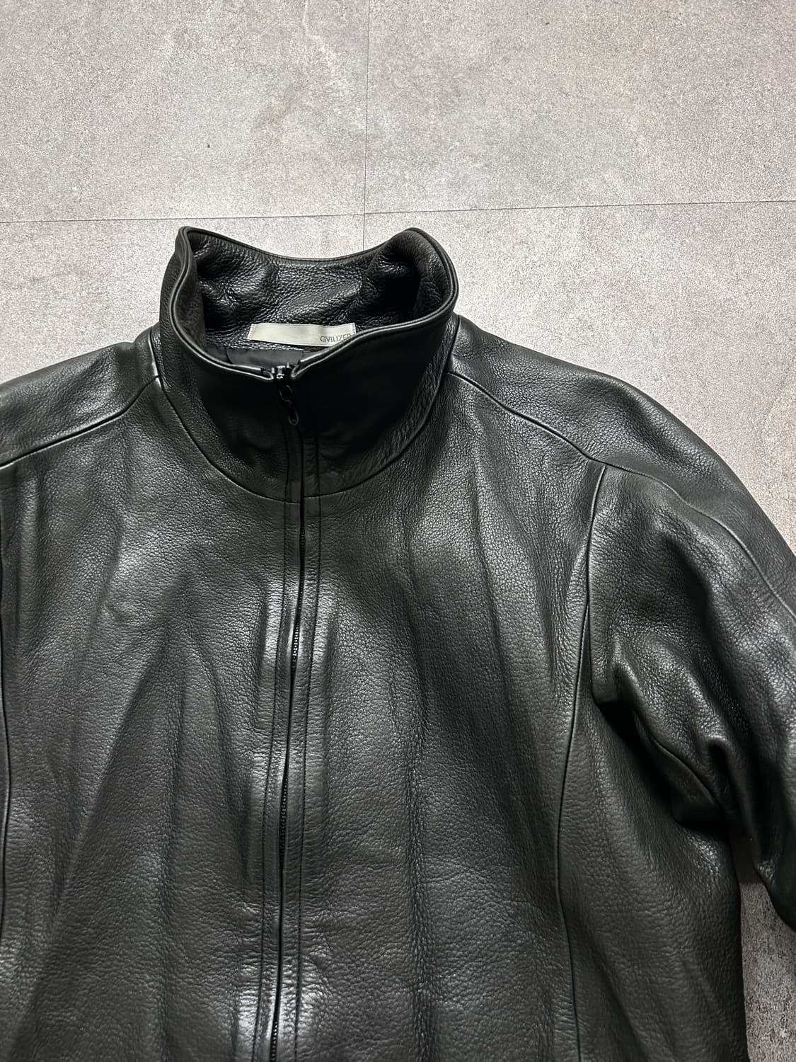 Civilized 스티어하이드 하이넥 레더 자켓 상품이미지4