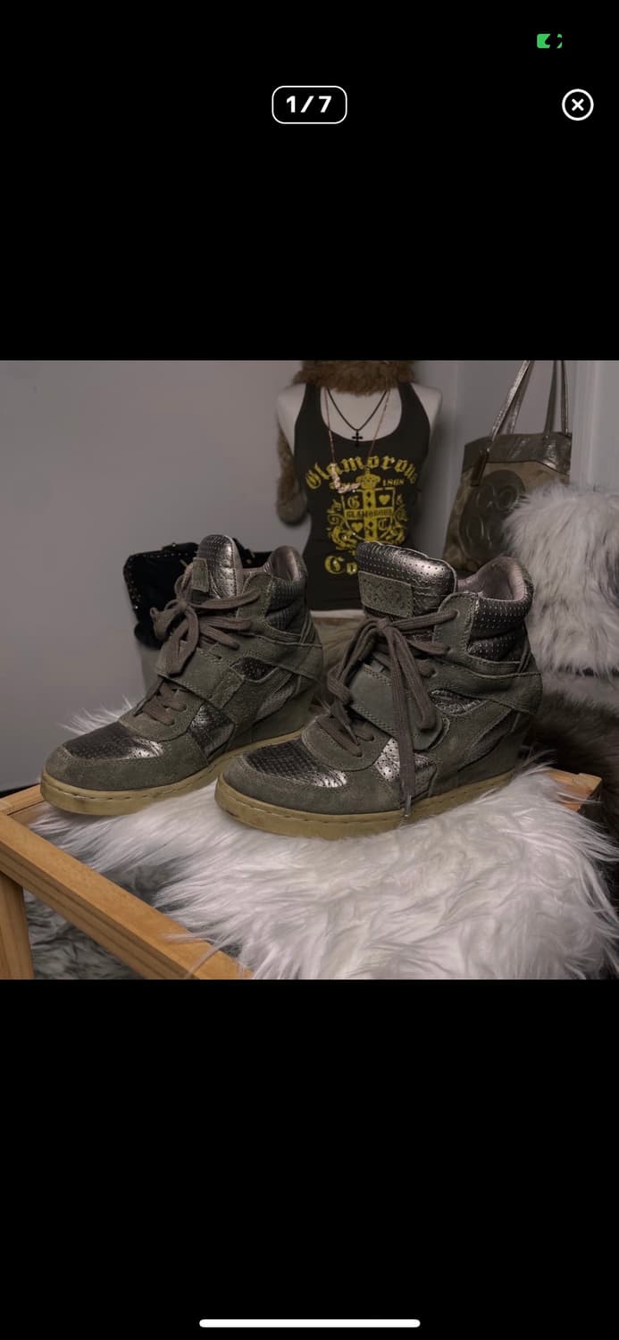 아쉬 메탈릭 웨지힐 스니커즈 250-255 상품이미지1