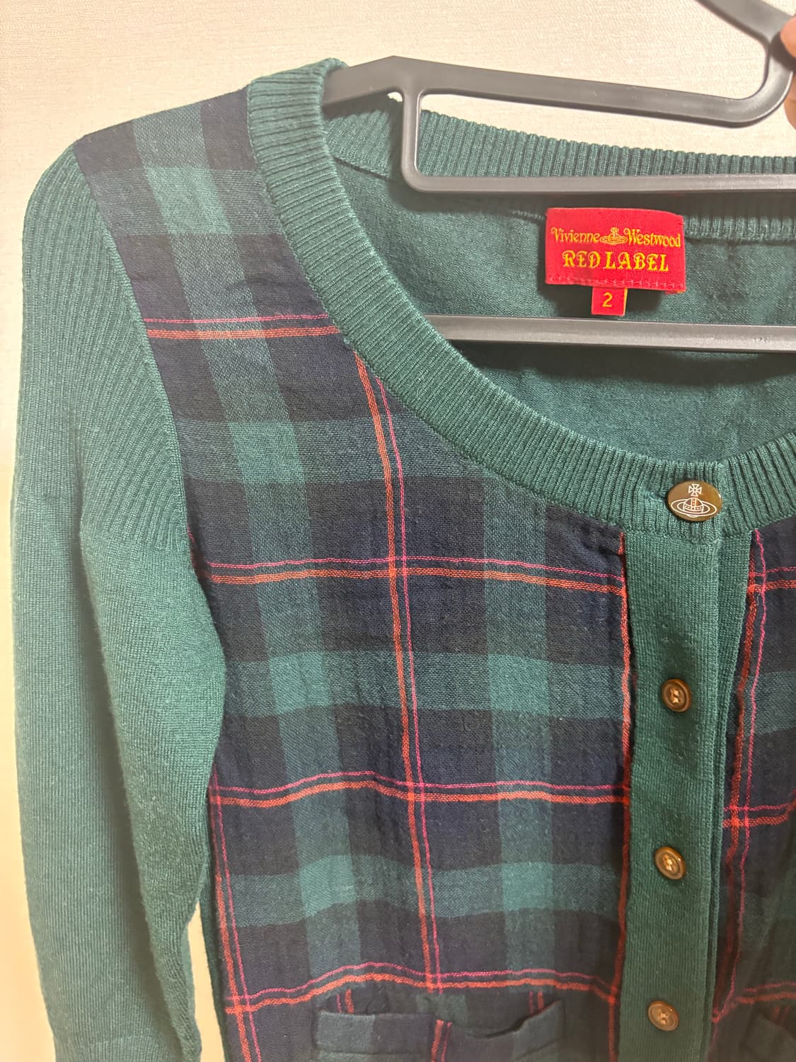 비비안웨스트우드 레드라벨 체크 가디건 상품이미지3